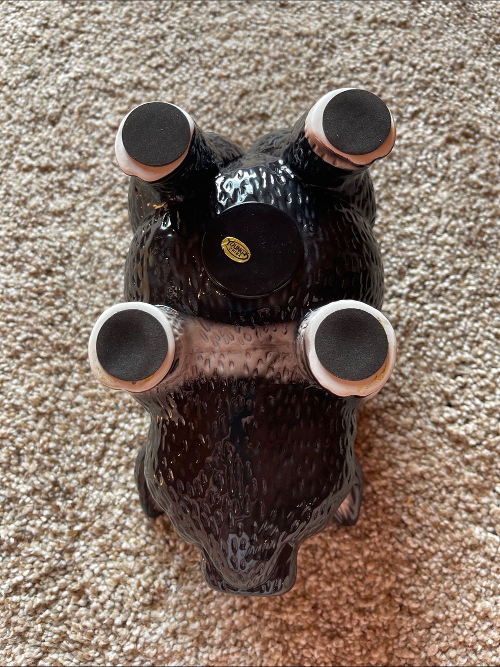 Glossy Black & White Ceramic Pig Bank - Picture 6 of 6